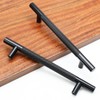 Cjueiom 6 Pack Matt Black Cupboard Handles 128mm Hole Center