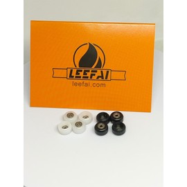 LEEFAI Pro Fingerboard Wheels 2sets - Mini Finger Skateboard CNC POM Street Bearing Wheels -New Street Shape Design Wheels (Balck+White)