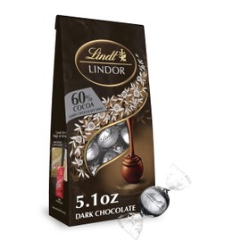 Lindt LINDOR 60% Extra Dark Chocolate Truffles, Dark Chocolate Candy with Smooth, Melting Truffle Center, Great for Gift Giving, 5.1 oz. Bag (6 Pack)