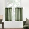 XTMYI Olive Green Linen Kitchen Curtains 24 Inch Length Rustic