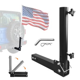 KAIRAY Foldable Hitch Mount Flagpole Holder Universal for Standard 2 inch Hitch Receivers fit for Truck SUV RV Pickup