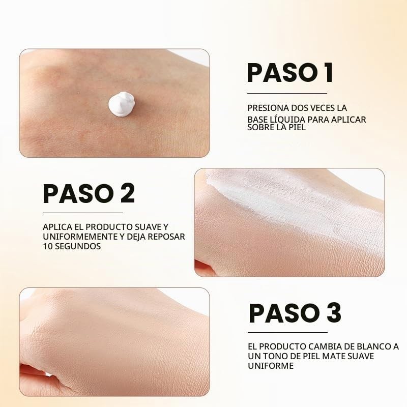 Bluemega Base de Maquillaje Cambia Color Temperatura, Cobertura Natural