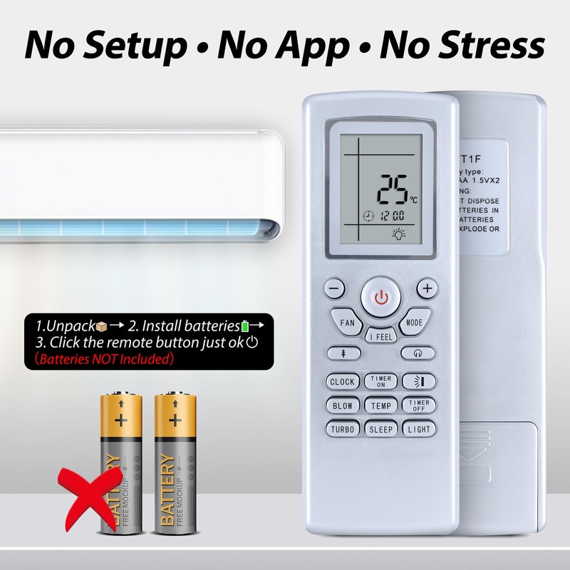 YT1F New AC Universal Remote Control for Gree Airlux Trane