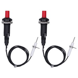 Piezo Spark Igniter with Cable 2 Set Piezo Spark Ignition Kit, 1 Out 2 Push Switch Piezo Ignition with Ignition Needle Wire 1 Meter Piezoelectric Ignition for Fireplace Oven Heater