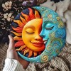 Round Sun and Moon Wall Sign – Waterproof Aluminum Garden