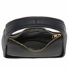 Small Curved Shoulder Bag Minimalist Underarm Crescent Hobo Handbag (Black)