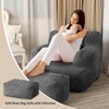 LOVMOC Bean Bag Sofa Chair with Ottoman, Comfy Floor Couch,