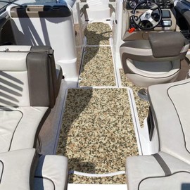 Hjdeck EVA Foam Boat Decking Self Adhesive Boat Flooring 5mm Camo 94.5"x16.4" Trimmable Marine Carpeting for Boats Swim Platform RV Flooring Kayak RV Stairs Cooler Tops Pontoon Golf Cart Non Slip Mats