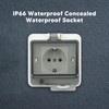 Standard IP66 Waterproof Wall Outlet Wall Mounted Concealed Plug Adapter