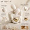 1pc Romantic Couple Statue for Home Decor – Ceramic Embrace