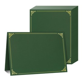 Ndsox 30 Packs Green Certificate Holders, Graduation Diploma Holders, 350GSM, Diploma Covers with Gold Foil Border for Letter Size 8.5" x 11" Award Certificate Paper, Cardstocks and Documents