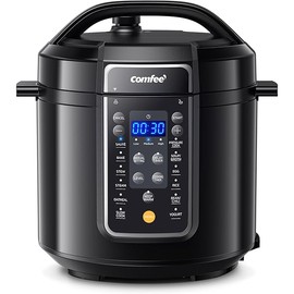 COMFEE’ 9-in-1 Electric Pressure Cooker, 14 Presets Instant Multi Cooker Olla de Presion Non-Stick Pot Yogurt Maker Rice Cooker Slow Cooker Sauté Steamer 6 Quarts Black