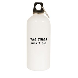 Molandra Products The Timer Don't Lie - 20oz Stainless Steel Water Bottle with Carabiner, White