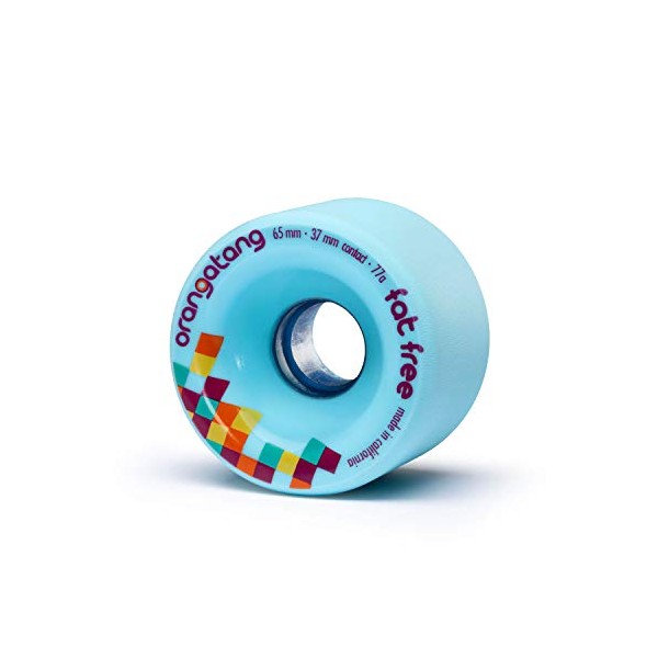 Orangatang Fat Free 65 mm 80a Freeride Longboard Skateboard Wheels (Blue, Set of 4)