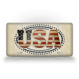 Americana USA License Plate Vintage Retro July 4th Patriotic United States Auto Tag
