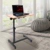 Rolling Laptop Desk Adjustable Mobile Computer Stand Bed Side Table