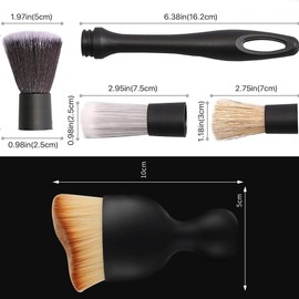 Mikiuly Car Detailing Brush Set, Car Interior Detailing Brushes, Car Cleaning Brush Dust Removal Brushes Tool for Interior/Exterior Automotive Trim Wheel Rim, 4pc