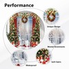 Raoycla Winter Christmas Shower Curtain, Window Snow Scene Glitter Xmas