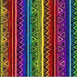 Timeless Treasures African Sunset Multi Rainbow African Tribal Stripes Cotton Fabric by The Yard CM2045-MULTI