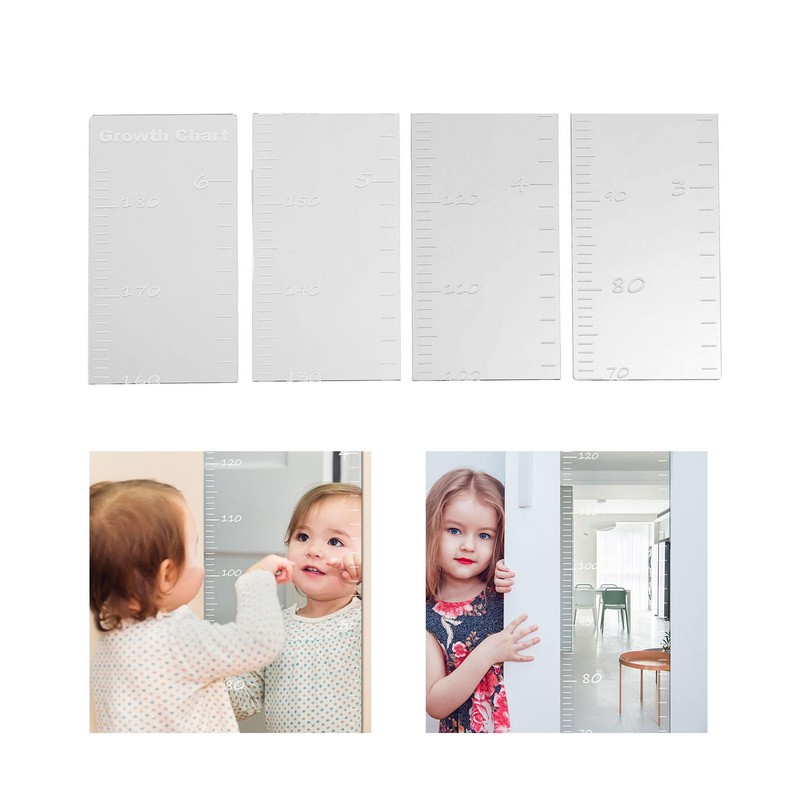 Espejo con Tabla de Crecimiento para Niños, Irrompible, Versátil, Transparente,