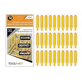 TOOLI-ART 30 Replacement Tips, Extra Medium Tip, Acrylic Marker. Polyester Fiber. Easy to replace.
