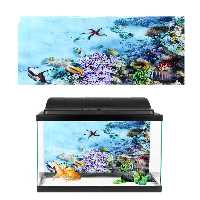 Background Poster Decorative Painting PVC Sticker Landscape Image for Aquarium