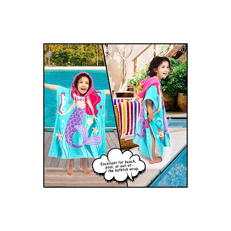 Toalla de playa con capucha para niños pequeños, 100 %