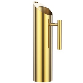 Stainless Steel Water Pitcher Rustproof Metal Pitcher with Ice Guard and Handle Polished Water Pitchers Jug Multifunctional Drinking Pitchers for Tea Juice Coffee Milk Wine in Home or Hotel(Gold,2L)