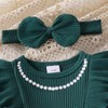 My First Christmas Baby Girl Outfit Newborn Velvet Ruffle Romper