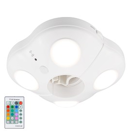 LUXSWAY Umbrella Light Battery Operated, 12 RGB Color Changing Patio Umbrella Light, Umbrella Pole Table Light, Outside Under Umbrella Light for Offset Parasol Umbrella Tent-White