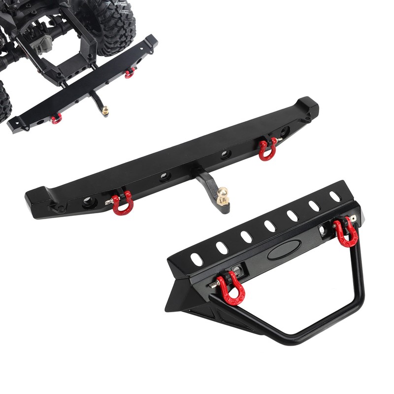 RC Crawler Bumper Black Front and Rear Bumper with Winch