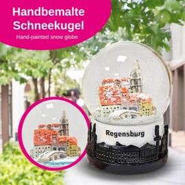 Regensburg 30078 Souvenir Snow Globe | Dom Stone Bridge Danube Bank | Skyline Base | Germany Travel Souvenir | W: 65 mm H: 85 mm / Shake Ball | Gift | 30078