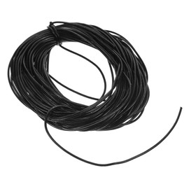 KONTONTY Cowhide Cords for DIY Projects 1mm Leather Rope for Jewelry Making (Black)