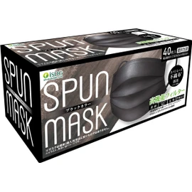 iSDG Dotcom Spunlace Non-woven Fabric Color Mask, Individually Packaged, Black, 40 Pieces