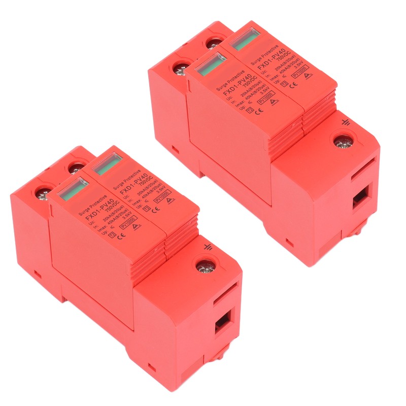 2Pcs Surge Protective Devices DC Photovoltaic Arrester 2P 40KA with