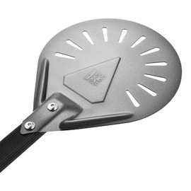 Pizza Turning Peel with Vintage Embossed Initials – Ideal for Outdoor Pizza Ovens – Perfect Pizza Turning Tool and Great Father's Day Gift and BBQ Stocking Stuffer (K)