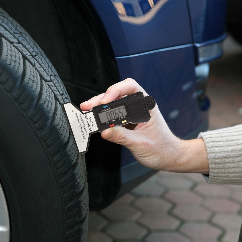 Digital Tyre Tread Depth Gauge Inch mm Conversion 0‑25.4mm Range