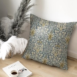 HUASHUZI William Morris Cushion Cover 40 x 40 cm Decorative for Sofa Cushion Covers Set of 2 Decorative Cushions Couch Cushion Cover Sofa Bedroom Living Room Decorative Cushion