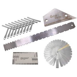 TUOREN 13pcs Guitar Setup Kit Including Guitar Neck Notched Straight Edge, Radius Gauge,String Action Ruler Gauge, String Height Gauge Feeler Gauge, Fret Rocker for Luthier Repair Tools