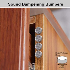 Felt Cabinet Door Bumpers-Small Felt Pads for Cabinet Doors, Cabinet Bumpers Felt, 3/8" Diameter 100PCS, 5mm Thick Self Adhesive Gray