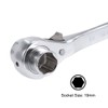 uxcell 19 x 22mm Hexagon Scaffold Podger Ratchet Spanner Ratcheting