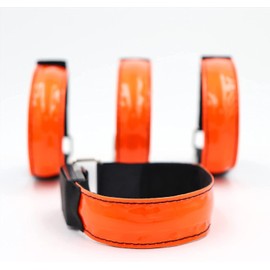 PUMEXFE 4PCS LED Illuminated Riding Boots Horse Bell Boots USB Rechargeable Reflective Riding Boots Night Riding Running Sports Warning Light (Orange)