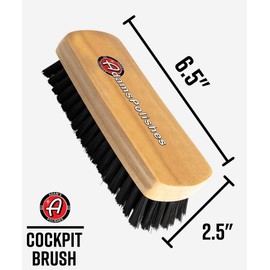 Adam’s Cockpit Detailing Brush - Car Cleaning Brush | Scrub Brush for Interior Leather Cleaner Carpet Upholstery Fabric Shoe Sofa Shower Bathroom Pet | Car Wash Kit - Car Cleaning Supplies