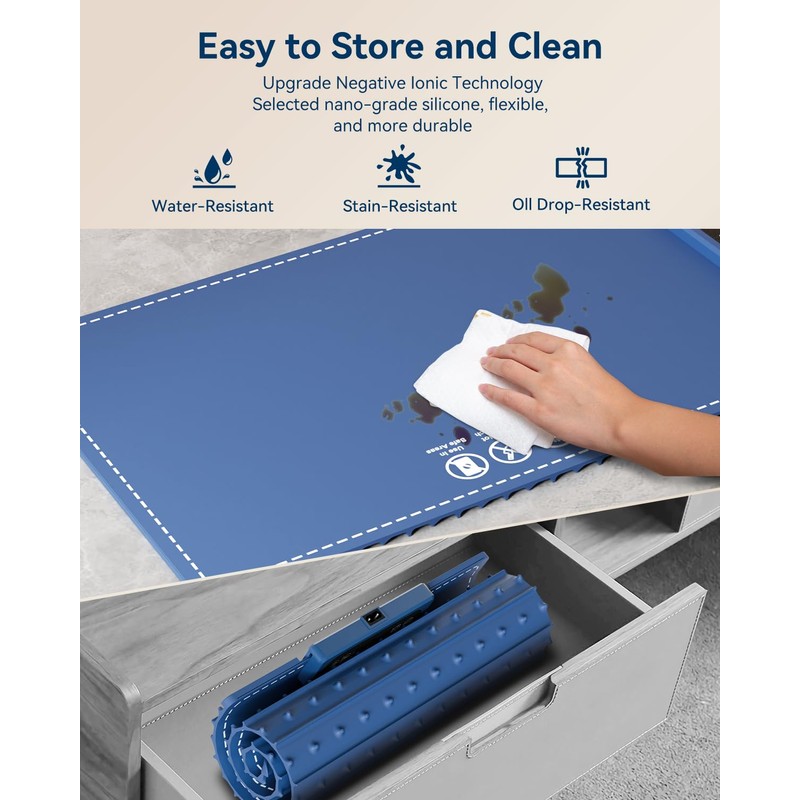 Food Warming Mat with Adjustable Temperature,Foldable Electric Warming Tray for