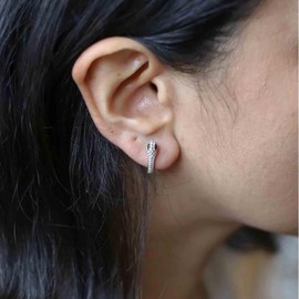 Yheakne Boho Snake Hoop Earrings Silver Snake Huggie Earrings Punk Serpent Huggie Hoop Earrings Vintage Serpent Earrings Jewelry for Women and Girls (Silver)