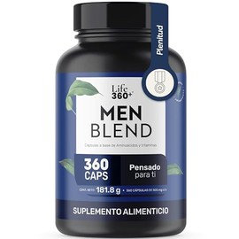 LIFE 360+ Multivitamínico All Men | 360 Cápsulas | Creatina Monohidratada, BCAA 2:1:1 (L-Leucina,L-Isoleucina,L-Valina) L-Arginina, Vitamina A, E, C, 