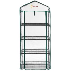Gardman R687 4-Tier Mini Greenhouse, 27" Long x 18" Wide x 63" High,Black