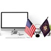 Zigvert America & North Dakota Twin Desk Flag, US North