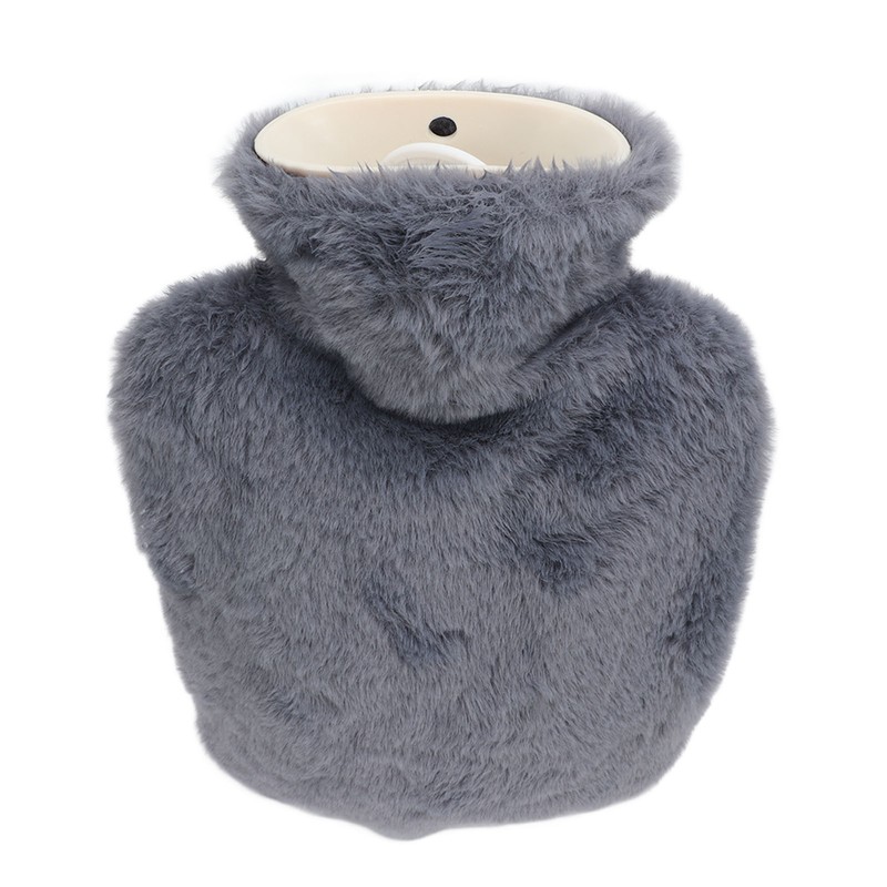 Plush Hot Water Bottle with Soft Plush Cover 2000ml Anti