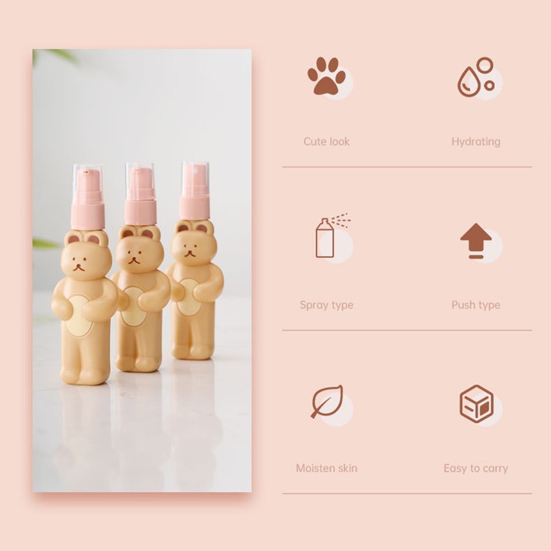 Travel Bottles Kit Cute Bear Look Delicate Easy Press Empty